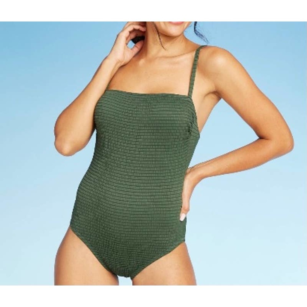 NWT Ladies Kona Sol Green High Coverage One Piece Swimsuit - Medium